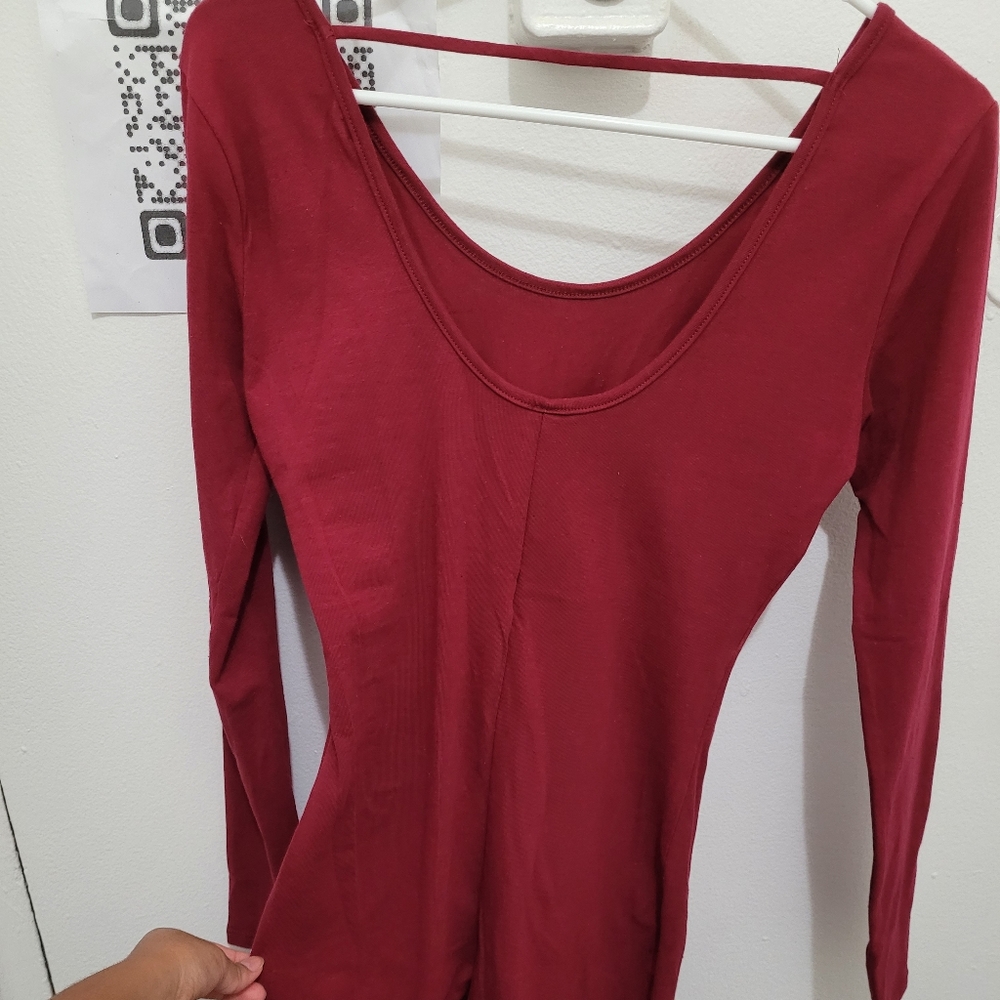 Long sleeve burgundy romper